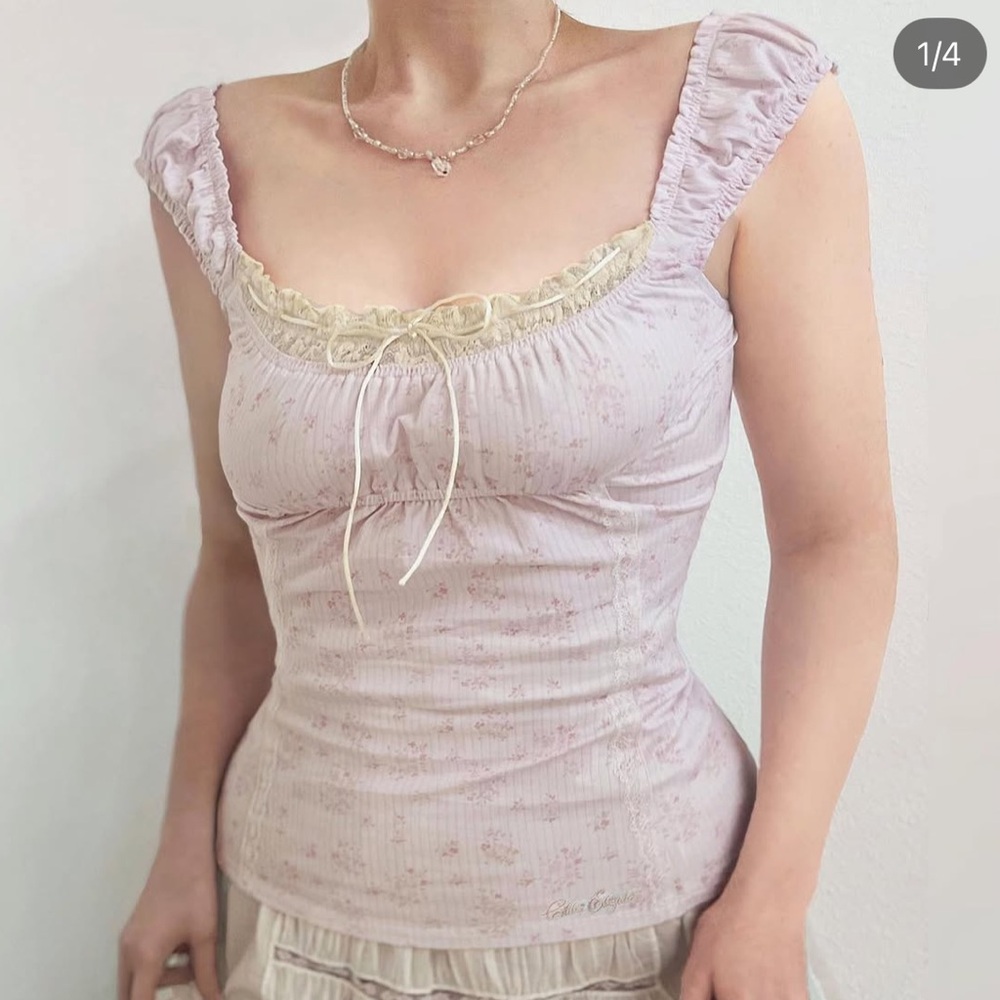 Pink Ruffled Women's Top